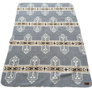 Pendleton Sherpa Throw Blanket Gray Aztec Southwestern 49x72